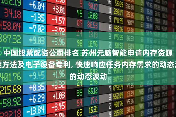 中国股票配资公司排名 苏州元脑智能申请内存资源调度方法及电子设备专利, 快速响应任务内存需求的动态波动